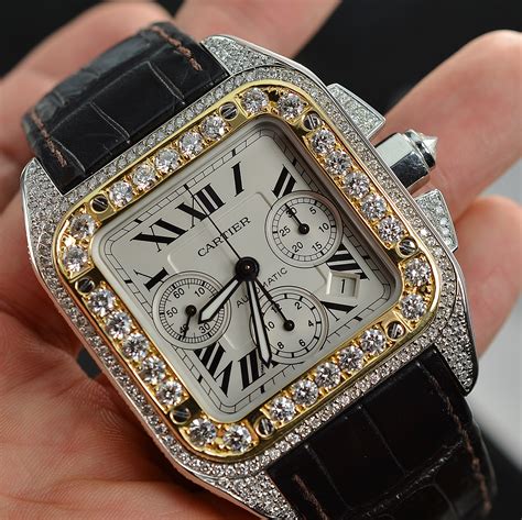 mens gold cartier watch|cartier men's watches with diamond.